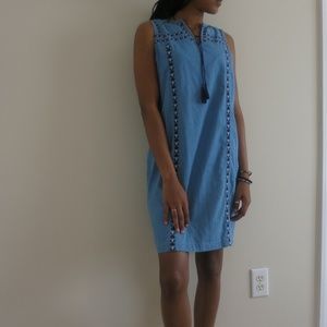 Blue Jean Embroided Dress